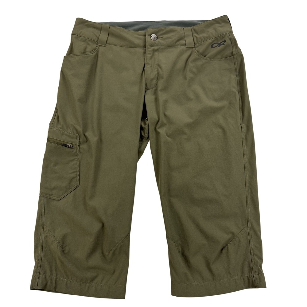 Outdoor Research Ferrosi Capris Womens 8 Green Hiking Climbing Stretch 269194